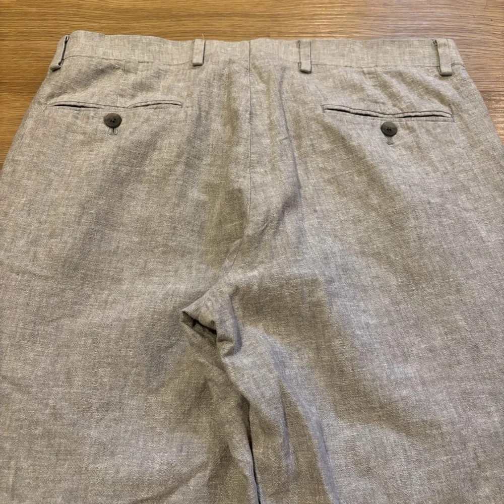 Jos A Bank Dress Pants Mens Fits 32x30 Grey Linen Cotton Slim Fit Suit Separates